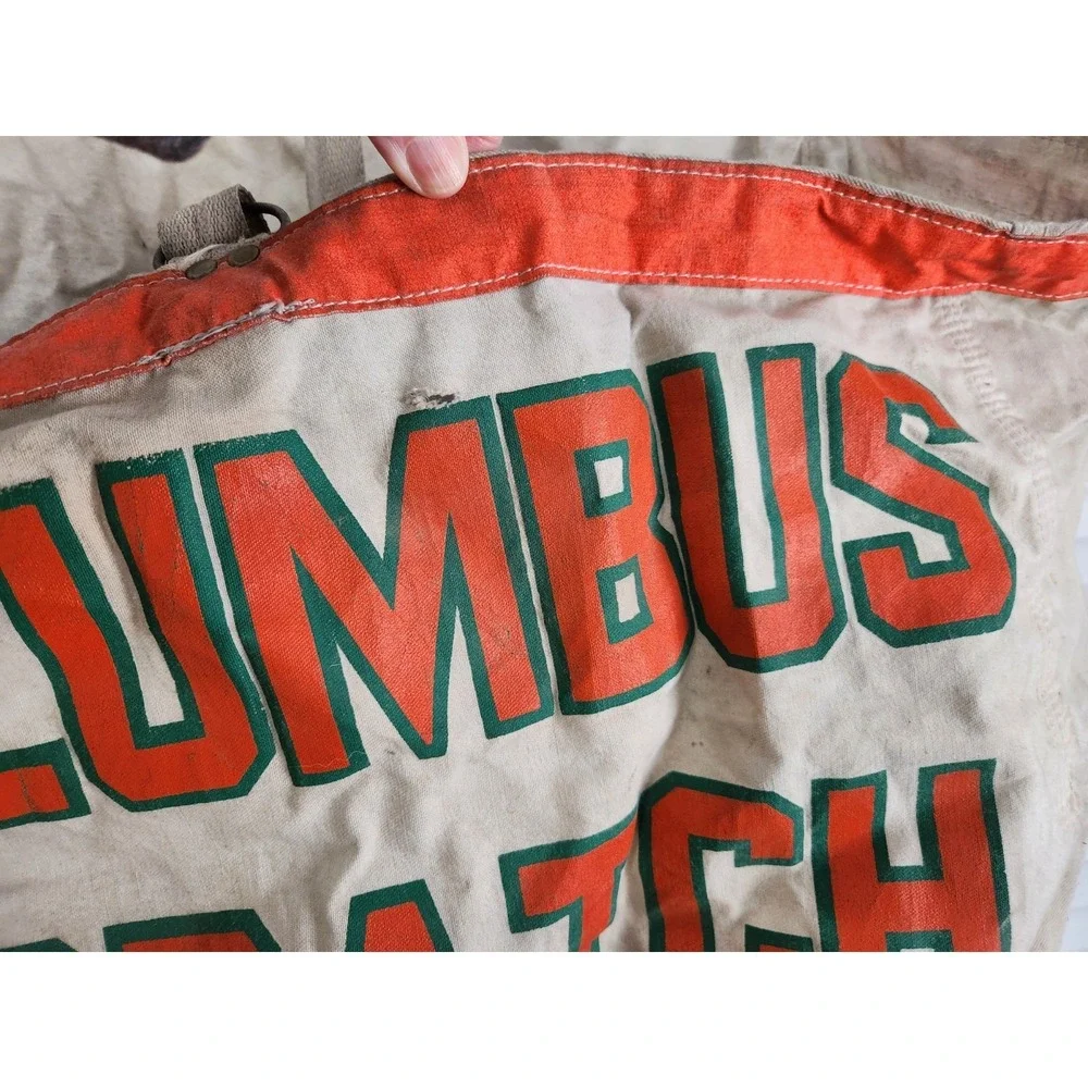 Vintage Columbus Dispatch Newspaper Bag Canvas Carrier Paper Boy Double‎ Sided